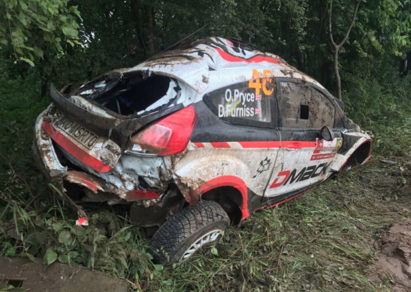 La vettura incidentata di Pryce