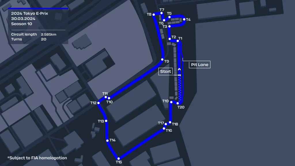 tokyo e-prix circuito