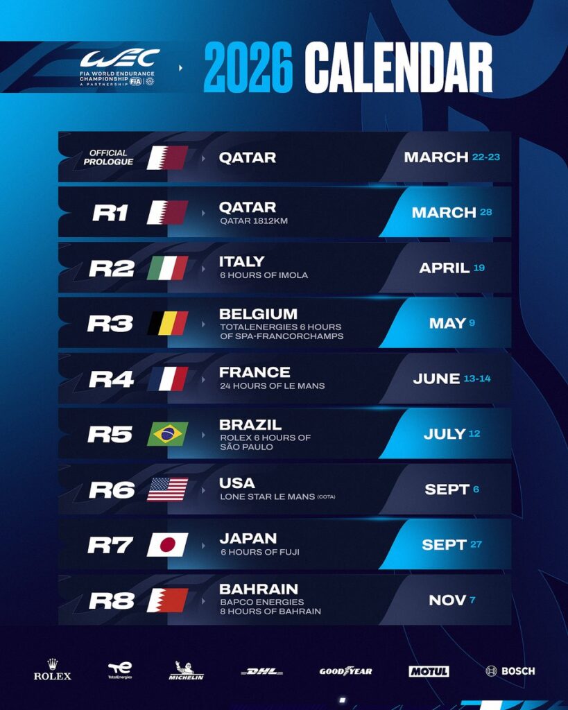 calendario wec 2026